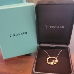 Tiffany & Co. Gold Leaf Pendant Necklace